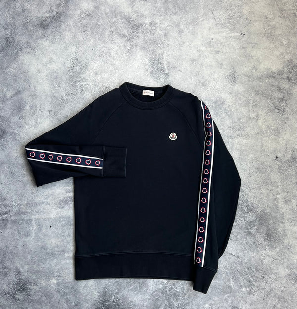 Moncler navy tape logo jumper