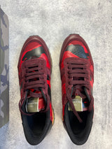 Valentino red leather camo trainers