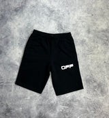 Off-white airport tape black arrow shorts