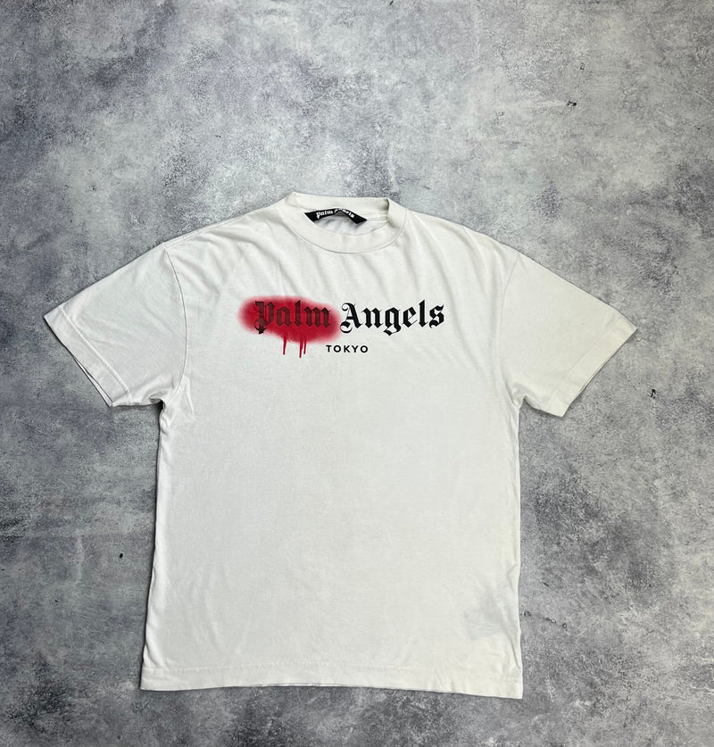 Palm angels white Tokyo spray tee