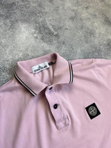 Stone island pink polo shirt