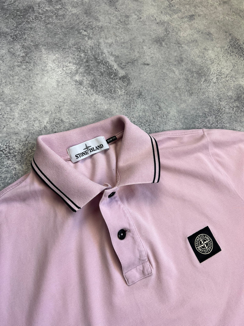 Stone island pink polo shirt