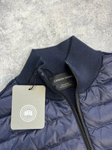 Canada goose navy marine hybridge knit packable jacket