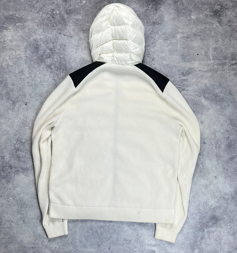 Moncler white padded tricot cardigan