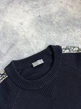 Dior deep blue oblique inserts jumper