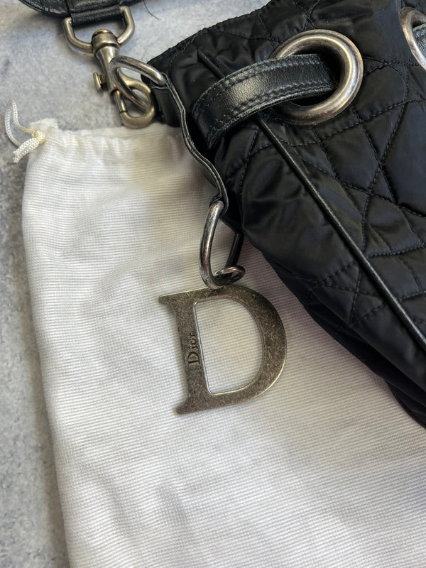 Christian Dior women’s black Cannage bucket bag