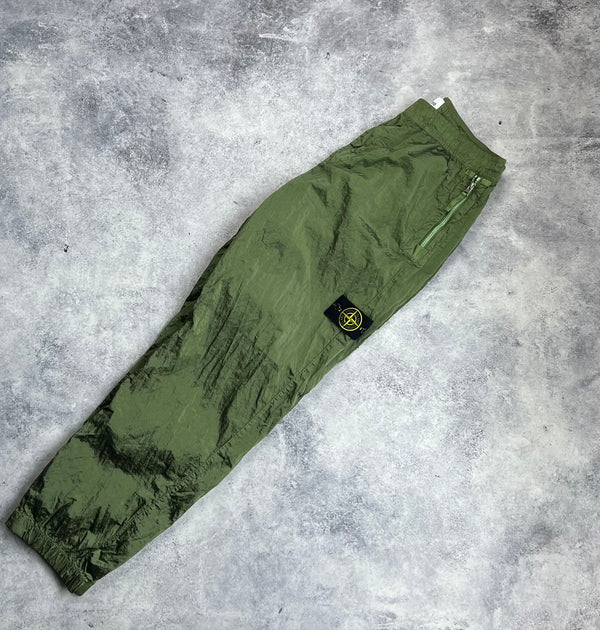 Stone island SS23 khaki nylon cargo trousers