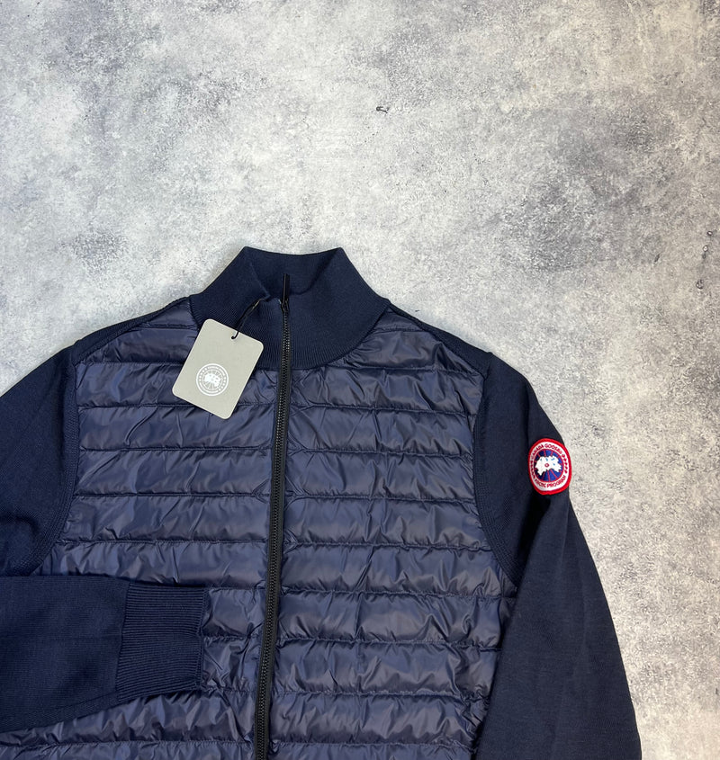 Canada goose navy marine hybridge knit packable jacket