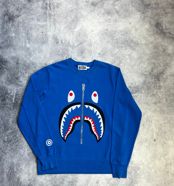 Bape blue shark jumper