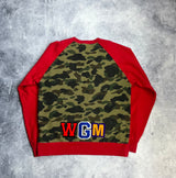 Bape red shark jumper