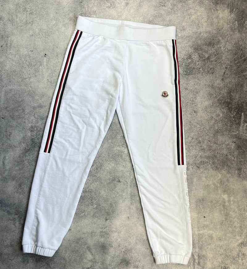 Moncler tri-colour white joggers