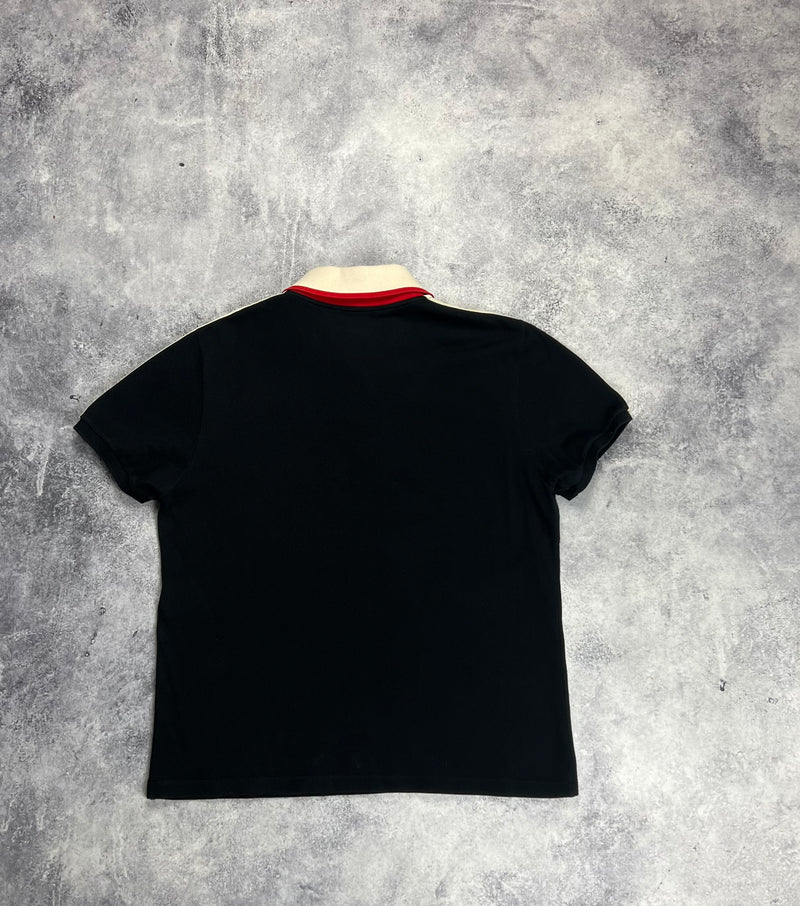 Gucci black stripe polo shirt