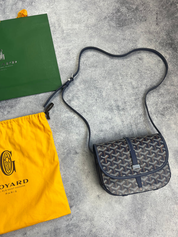 Goyard Belvedere PM navy messenger bag