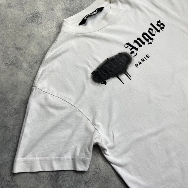 Palm angels white Paris spray tee