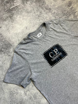 CP company grey block logo tee