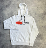 Palm angels white Hong Kong spray hoodie