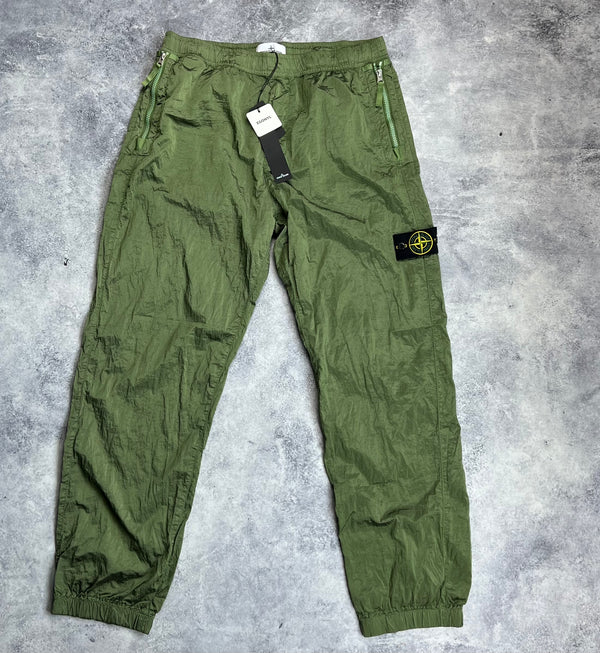 Stone island SS23 khaki nylon cargo trousers