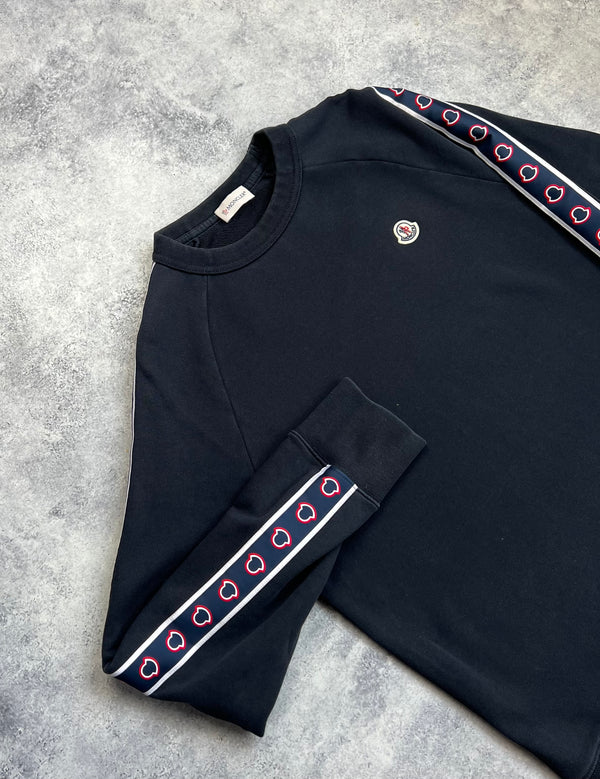 Moncler navy tape logo jumper