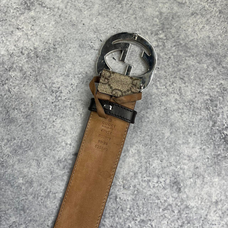 Gucci beige GG supreme belt