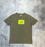 CP company khaki block logo tee