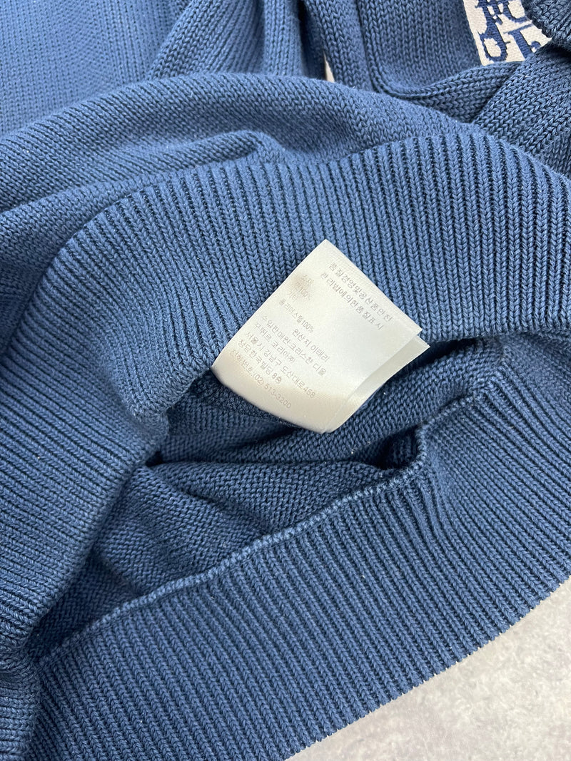 Dior deep blue oblique inserts jumper