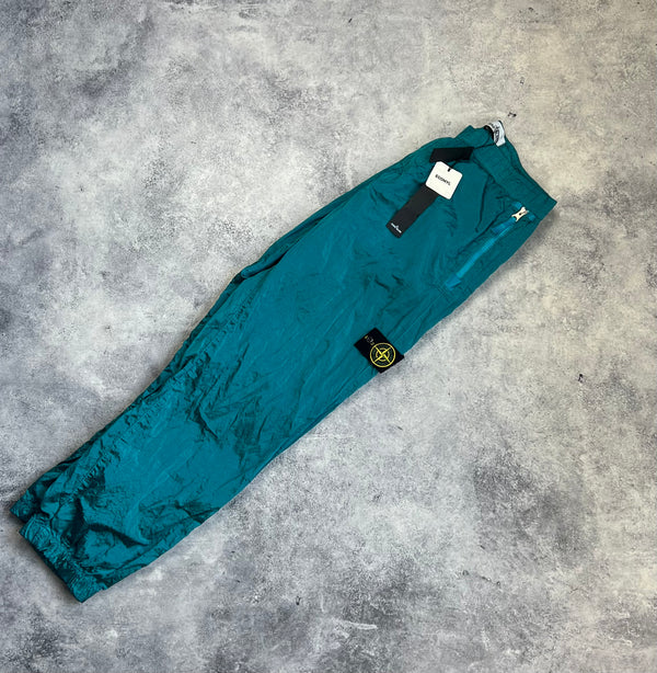 Stone island SS23 teal blue nylon cargo trousers