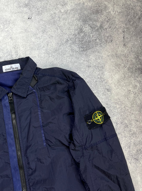 Stone island AW18 navy nylon metal zipped overshirt