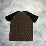 Fendi contrasting panelled monogram tee