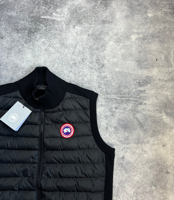 Canada goose black hybridge knit gilet