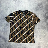 Fendi diagonal FF logo tee