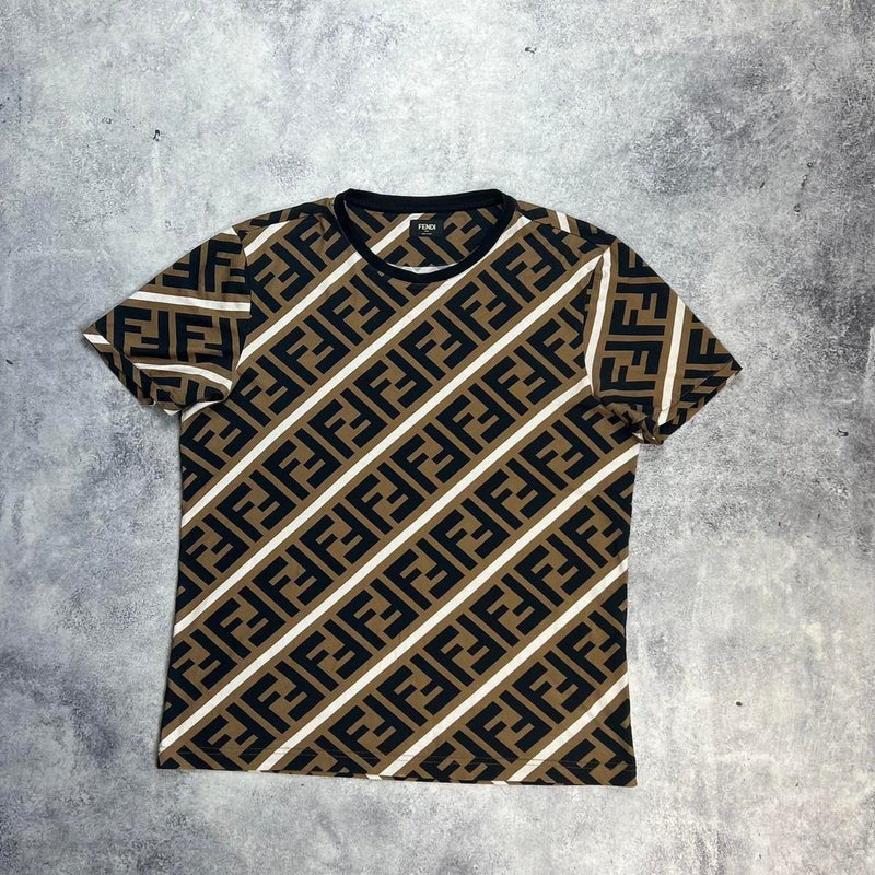 Fendi diagonal FF logo tee