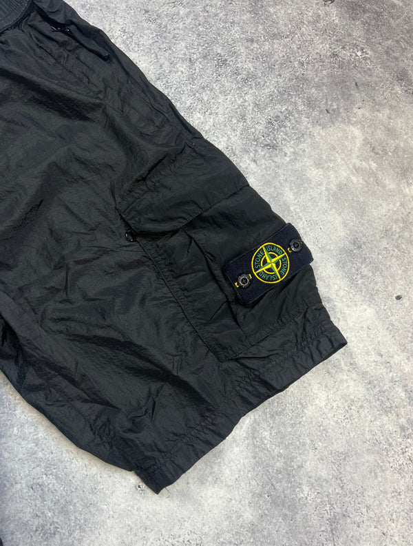 Stone island SS19 black nylon cargo shorts