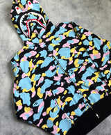 Bape multi camo shark relaxed full zip hoodie