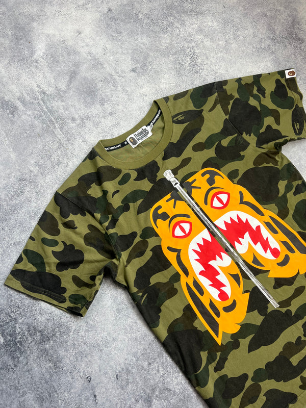 Bape green camo tiger tee