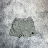 Stone island 2019 silver nylon metal swim shorts