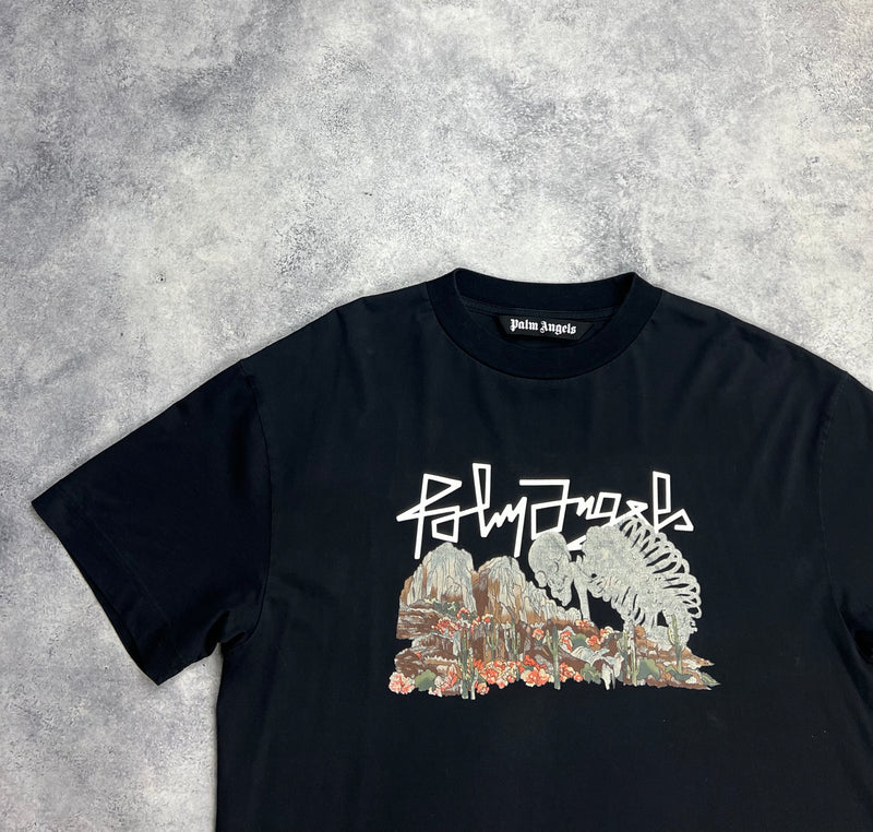 Palm angels desert skull black tee