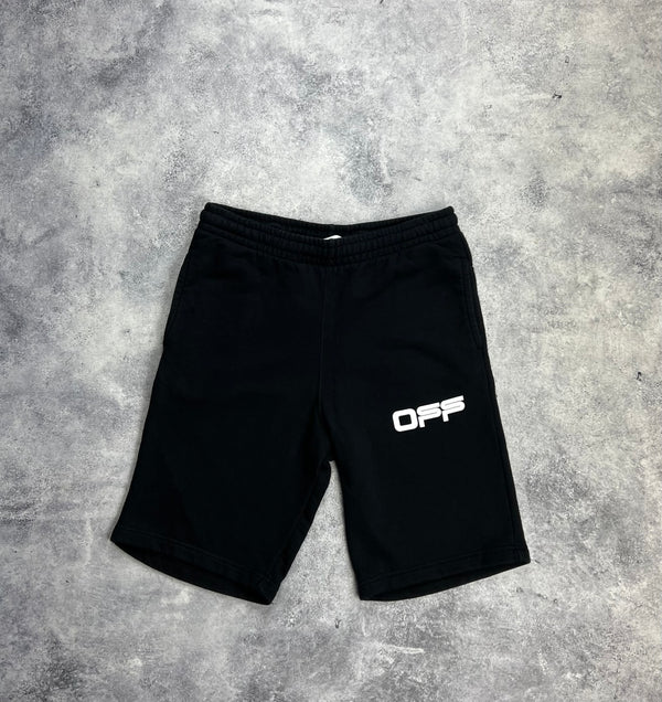 Off-white airport tape black arrow shorts