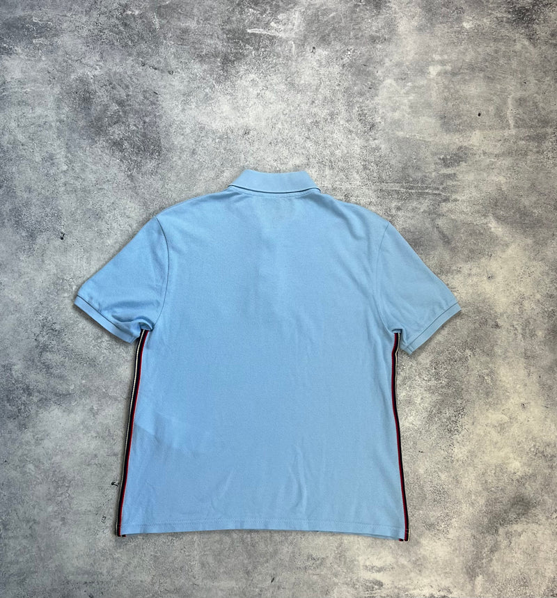 Gucci baby blue patch logo polo shirt