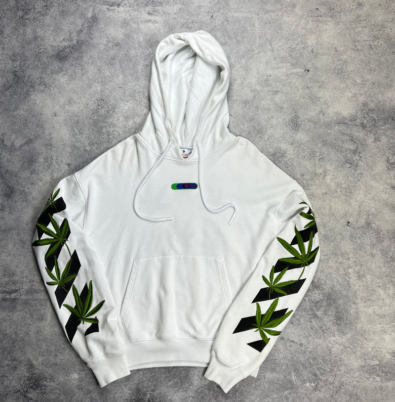 Off-white leaf white hoodie