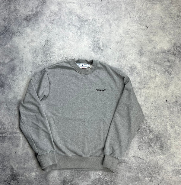 Off-white Helvetica logo grey jumper