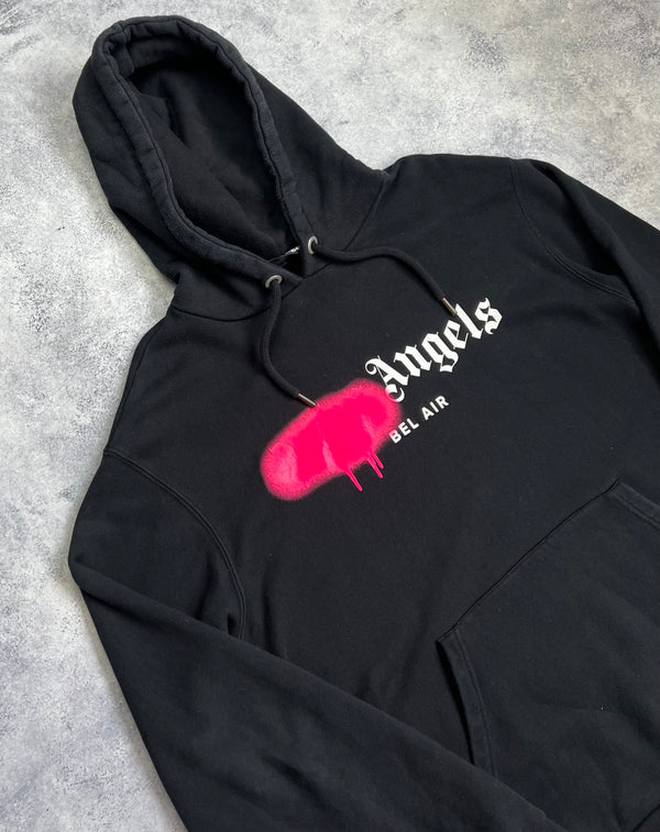 Palm angels black bel air spray hoodie