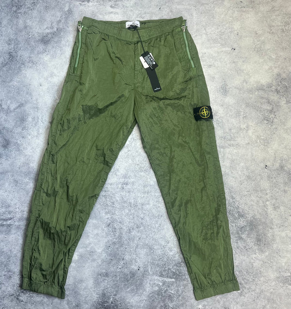 Stone island SS23 sage green nylon cargo trousers
