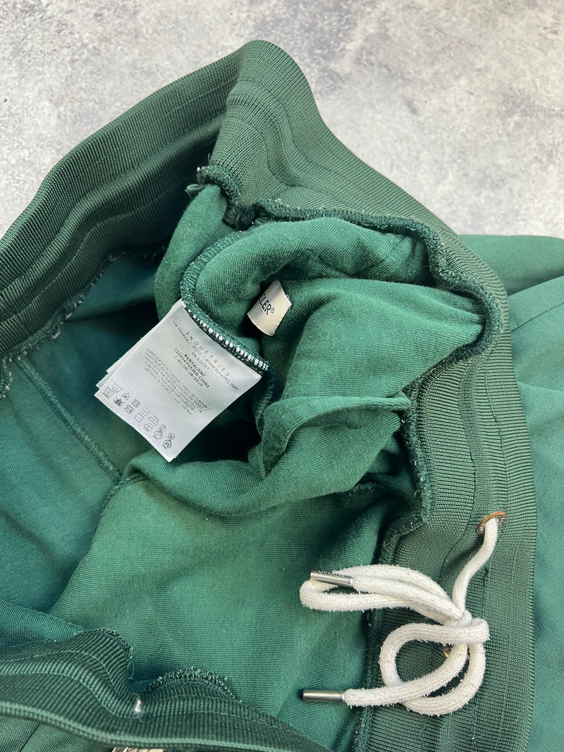 Moncler green big logo track shorts