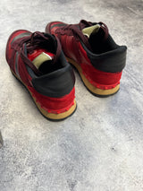 Valentino red leather camo trainers