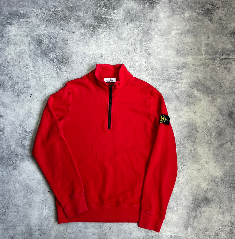 Stone island 2022 red 1/4 zip jumper