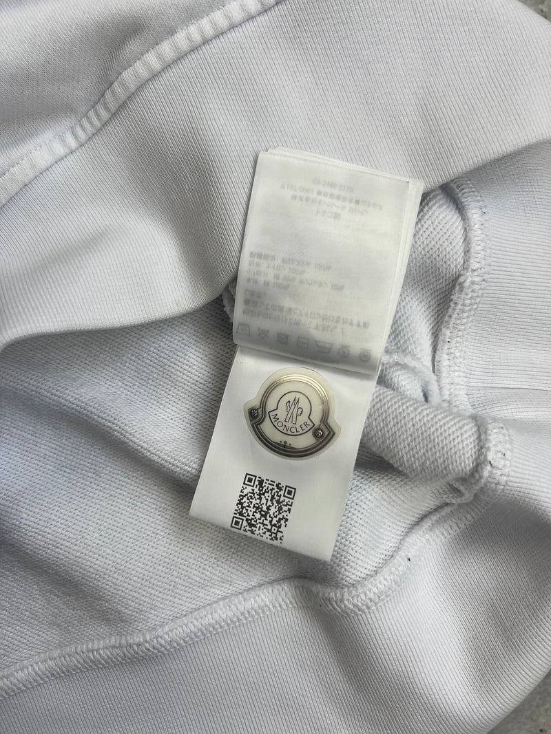 Moncler white logo hoodie