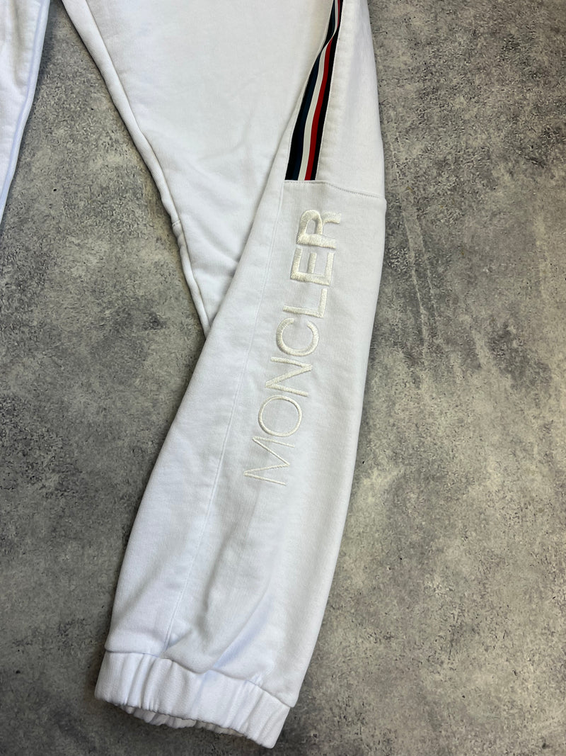 Moncler tri-colour white joggers