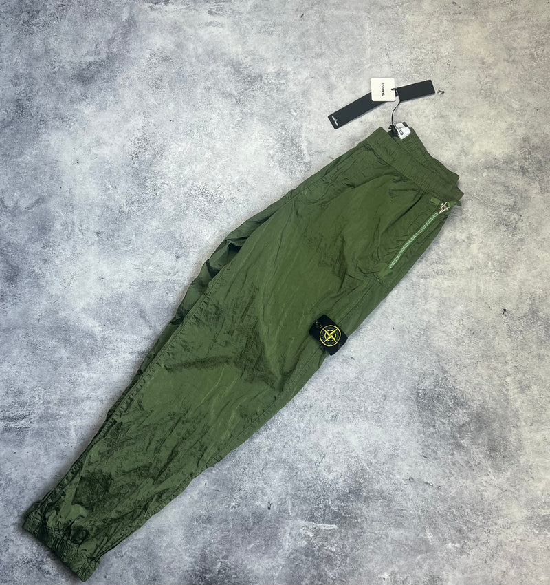 Stone island SS23 sage green nylon cargo trousers