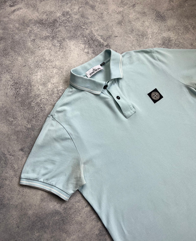 Stone island baby blue polo shirt