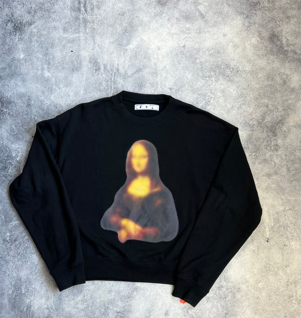 Off-white blurred Mona Lisa black jumper